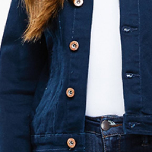 Navy Blue Denim Jacket - Picture 3 of 3